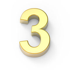 Matte gold number 3