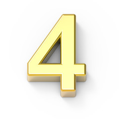 Fototapeta premium Matte gold number 4
