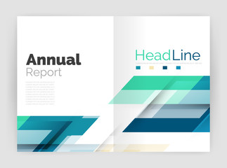 Geometric business annual report templates, modern brochure flyer template