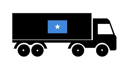 Drapeau de la Somalie sur un camion de livraison