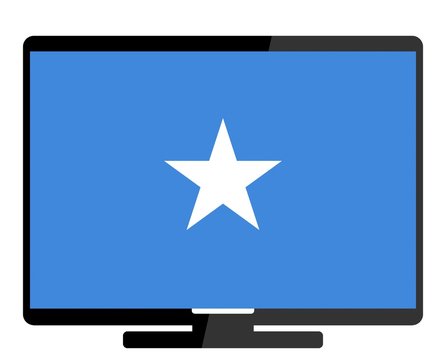Drapeau de la Somalie sur un &eacute;cran de t&eacute;l&eacute;vision