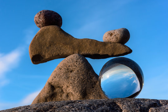 Stones and crystal ball