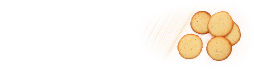 Biscuits sur bois blanc, carte, menu