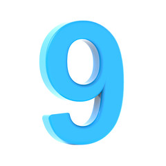 light  blue number 9