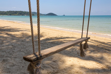 Seesaw on the beach of a tropical