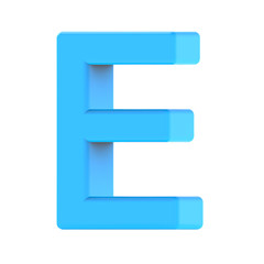 light blue letter E