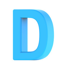 light blue letter D