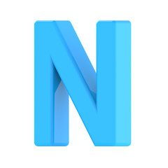 light blue letter N