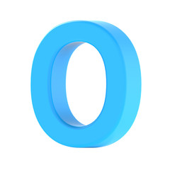 light blue letter O