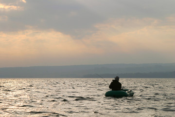 dramatic clouds over the water
