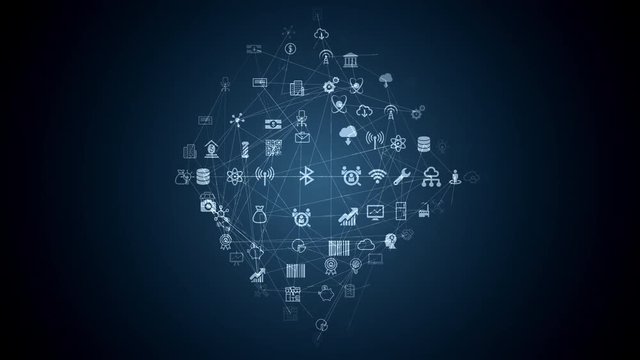 internet of things slow motion a lot of connections between things, cloud technology