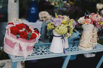 Detail of flowers in a flower shop.