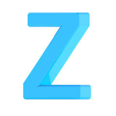light blue letter Z