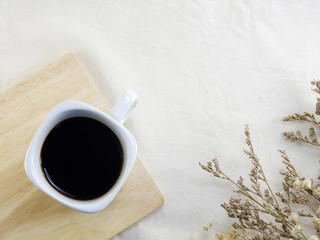 coffee and decoration flowers