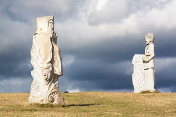 Carnoët, la Vallée des Saints, île de Pâques bretonne, Côtes d'Armor, Bretagne