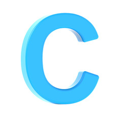 light blue letter C