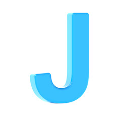 light blue letter J