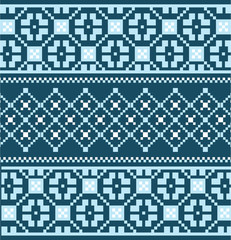 Blue Scandinavian embroidery pattern