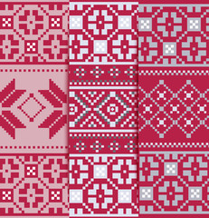 Set geometric knitted pattern