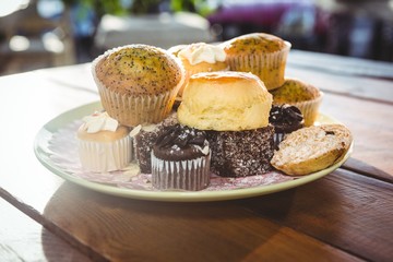 Desserts on plate