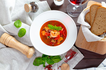 tomato soup with shrimp