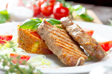 Grilled steak