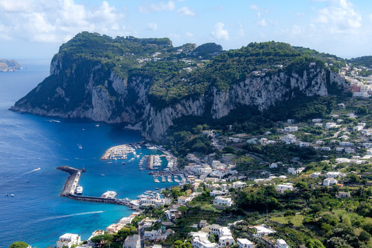 Aerial view of Marina Grande, Capri, Italy
