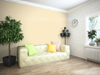 Obraz premium Modern bright interior . 3D rendering