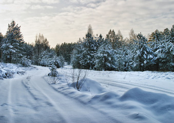 Walk through the beautiful places frosty Russian winter