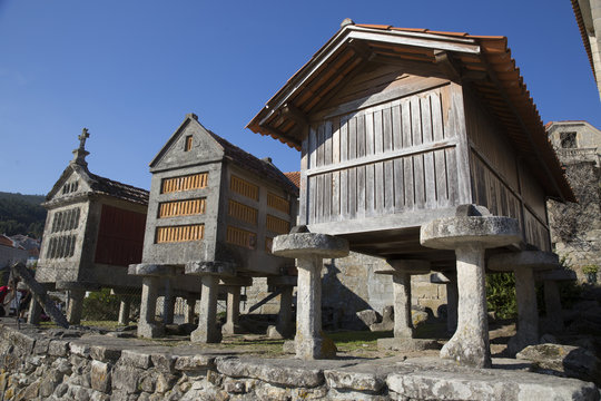 Horreo a traditional construction to keep harvested grain in northern Spain Galicia and Asturias