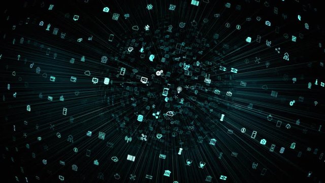 internet of things slow motion a lot of connections between things, cloud technology