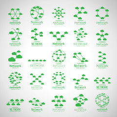 Cloud Network Icons Set - Isolated On Gray Background - Vector Illustration, Graphic Design. For Web,Websites,App, Print,Presentation Templates,Mobile Applications And Promotional Materials