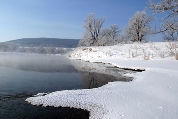 Foggy morning on the river