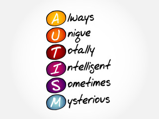 AUTISM - Always Unique Totally Intelligent Sometimes Mysterious, acronym concept