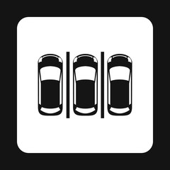 Parking icon in simple style isolated on white background. Place symbol