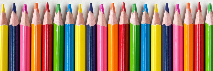 Close-up set of colored pencils