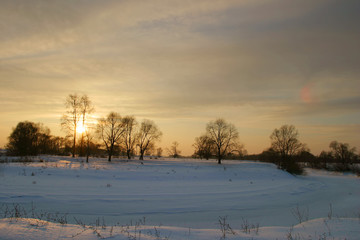 Walk through the beautiful places frosty Russian winter