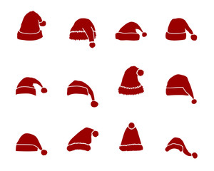 Weihnachten Mütze Iconset - Rot
