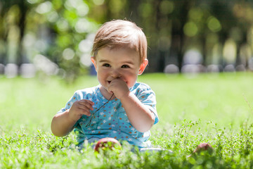 Little girl having fun.