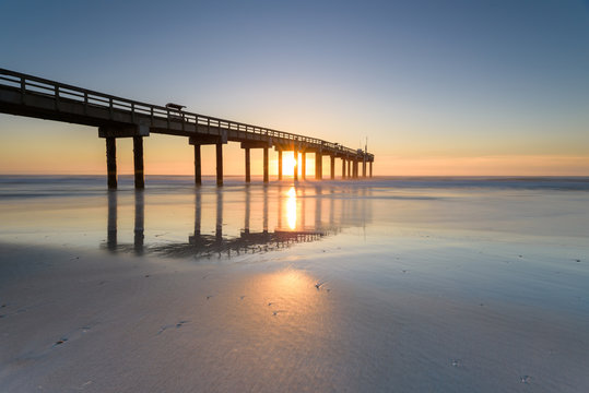 Pier on beach, St Augustine, Florida, America, USA