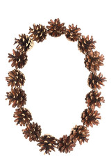 zero number made of pine cone