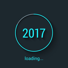 2017 Blue progress loading bar. Vector illustration.