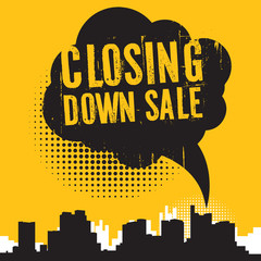 Comic style speech bubble, with text Closing Down Sale