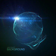 3D illuminated neon digital splash