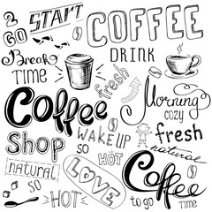 Coffee doodle background. © naum