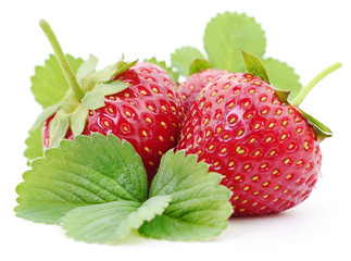 Strawberry with leaves