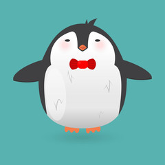 Cartoon penguin character. Funny bird.