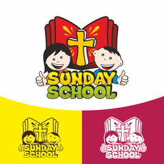 Logo Sunday school. Christian symbols. The Church of Jesus Christ.