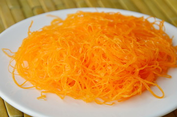 golden egg threads Portuguese food applied to Thai sweetmeat