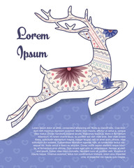 Background with deer on paper and place for text